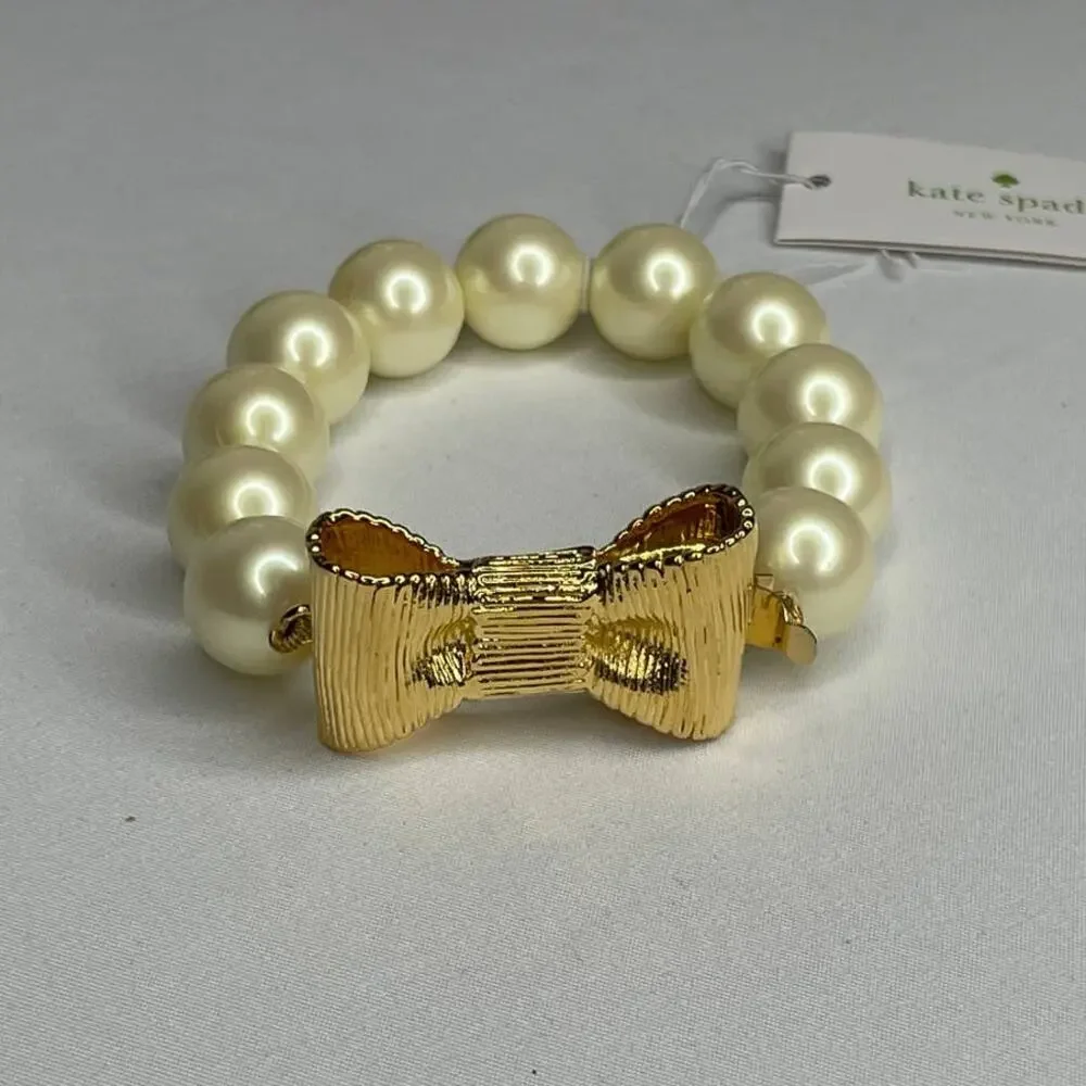 Kate Spade All Wrapped Up In pearls Bracelet Cream / Gold - Picture 4 of 7